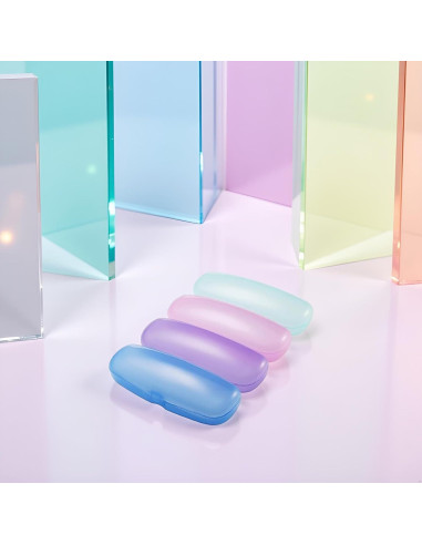 Estuches de Plástico Transparente WLngtv para Gafas - 2 Pcs