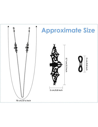 Cadena de Gafas Gótica DS. DISTINCTIVE STYLE 2 Pzs Halloween