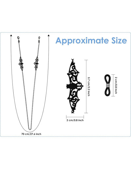 Cadena de Gafas Gótica DS. DISTINCTIVE STYLE 2 Pzs Halloween