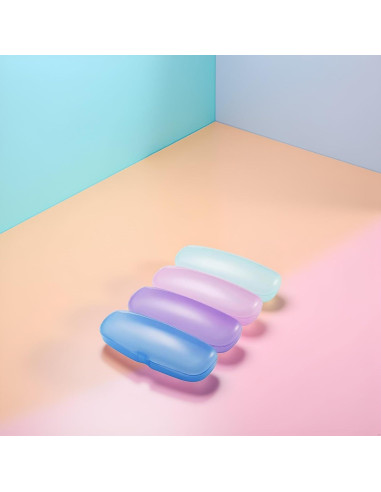 Estuches de Plástico Transparente WLngtv para Gafas - 2 Pcs