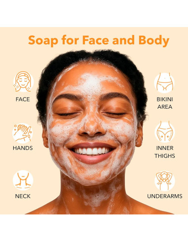 Jabón Aclarador Lunavia 99g - Ácido Kójico, Vitamina C, Retinol