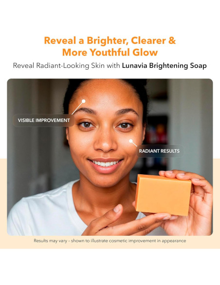 Jabón Aclarador Lunavia 99g - Ácido Kójico, Vitamina C, Retinol
