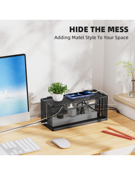 Caja de Gestión de Cables Marbrasse 3 Piezas Negra - Organizador