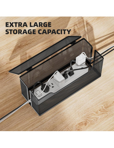 Caja de Gestión de Cables Marbrasse 3 Piezas Negra - Organizador