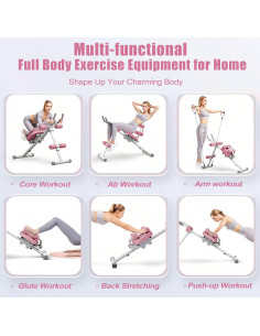 Máquina Multifuncional Abdominal EPHESPORT EP-AB Plegable Rosa 2