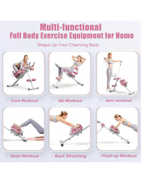 Máquina Multifuncional Abdominal EPHESPORT EP-AB Plegable Rosa