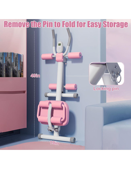 Máquina Multifuncional Abdominal EPHESPORT EP-AB Plegable Rosa