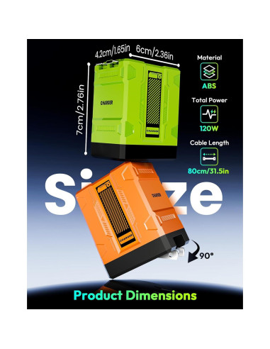 Cargador 2 en 1 AWROSE con Carga Rápida y Cables Retráctiles