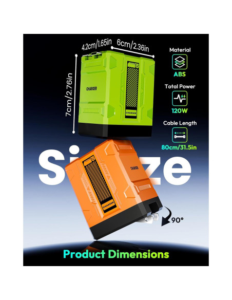 Cargador 2 en 1 AWROSE con Carga Rápida y Cables Retráctiles