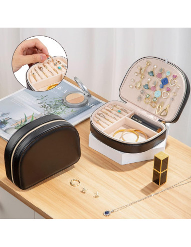 Caja de Joyería ProCase Mediana de Viaje en Cuero PU - Negro