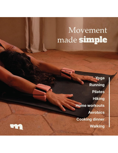 Pesas de Muñeca y Tobillo Movido 0.45 kg Ajustables Rosa