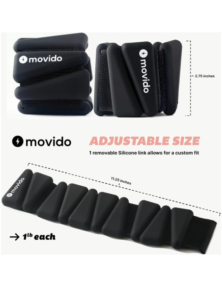 Pesas de Muñeca y Tobillo Movido 0.45 kg Ajustables Rosa