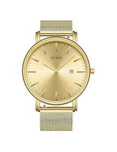 Reloj de Hombre BUREI Minimalista Cuarzo Dorado Impermeable