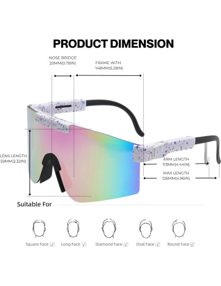 Gafas de Ciclismo UV400 Unisex - Lentes Polarizados Púrpura
