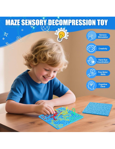 Tablero Sensorial Doble Cara Faqeaia Azul para Niños 3-10 Años
