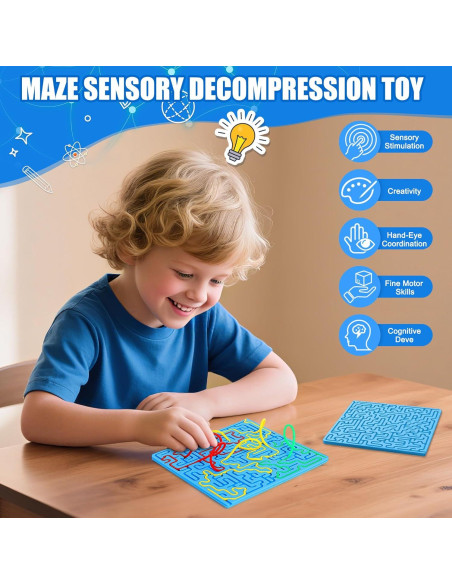Tablero Sensorial Doble Cara Faqeaia Azul para Niños 3-10 Años