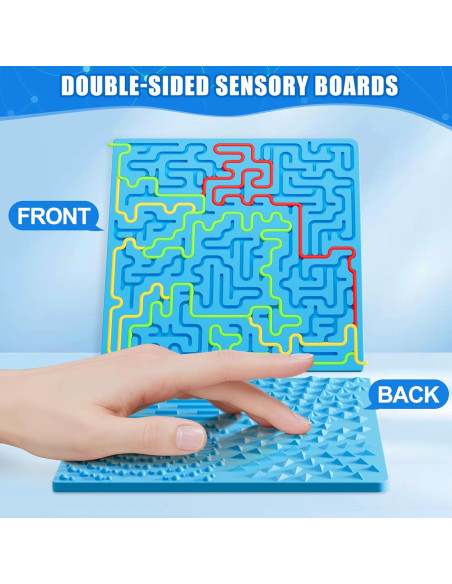Tablero Sensorial Doble Cara Faqeaia Azul para Niños 3-10 Años