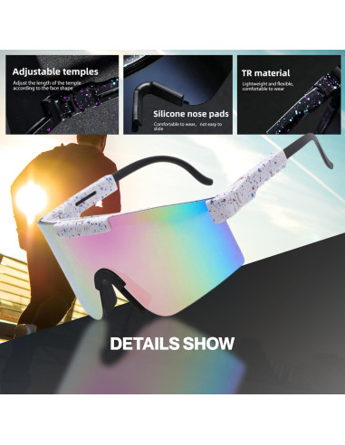 Gafas de Ciclismo UV400 Unisex - Lentes Polarizados Púrpura