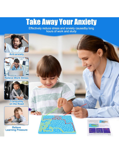 Tablero Sensorial Doble Cara Faqeaia Azul para Niños 3-10 Años