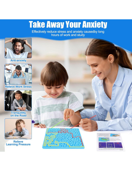 Tablero Sensorial Doble Cara Faqeaia Azul para Niños 3-10 Años