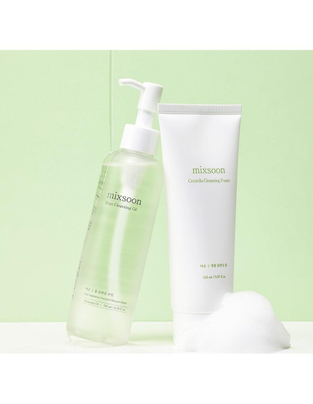 Set de Doble Limpieza Mixsoon - Espuma Centella 150ml + Aceite Frijol 195ml