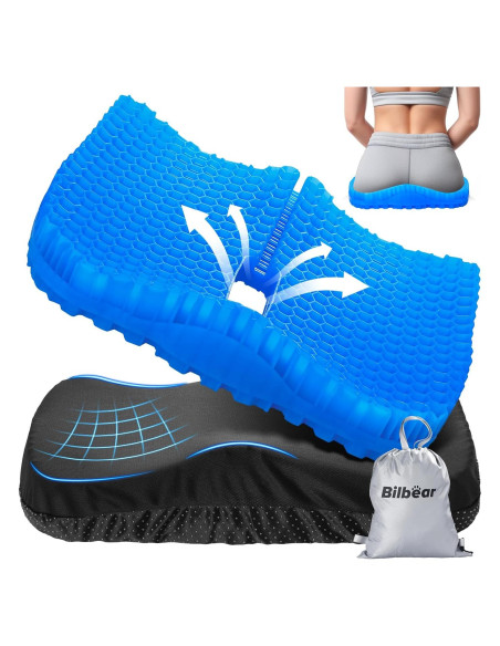 Cojín de Asiento de Gel Bilbear Grande 42x35 cm Azul