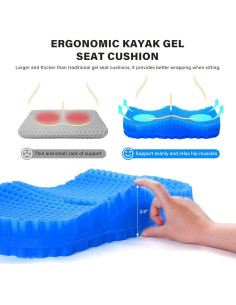 Cojín de Asiento de Gel Bilbear Grande 42x35 cm Azul 2