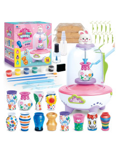 Torno de Alfarería HEJIN para Niños - Mini Kit 18 Proyectos
