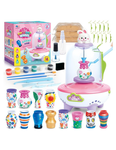 Torno de Alfarería HEJIN para Niños - Mini Kit 18 Proyectos