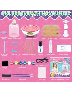 Torno de Alfarería HEJIN para Niños - Mini Kit 18 Proyectos 2