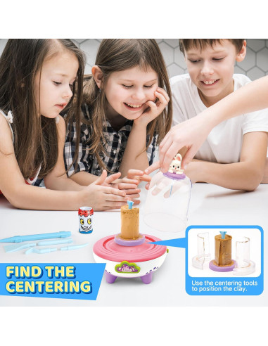 Torno de Alfarería HEJIN para Niños - Mini Kit 18 Proyectos