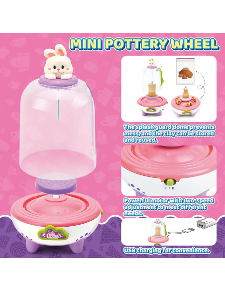 Torno de Alfarería HEJIN para Niños - Mini Kit 18 Proyectos