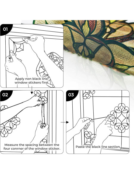 Calcomanía de Ventana ADD.HERES 30x40 cm Luz Estrellada Ámbar