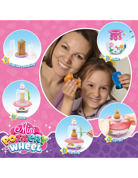 Torno de Alfarería HEJIN para Niños - Mini Kit 18 Proyectos