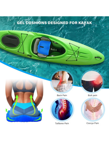 Cojín de Asiento de Gel Bilbear Grande 42x35 cm Azul