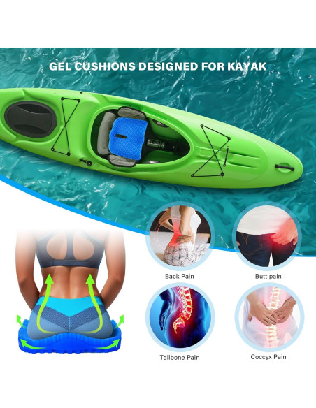 Cojín de Asiento de Gel Bilbear Grande 42x35 cm Azul