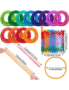 Aodaer 192 Piezas Telares de Ganchillo Multicolores 12 Colores 2