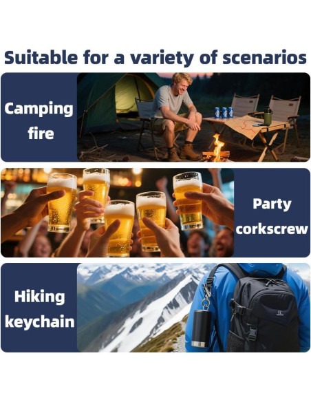 Encendedor Reutilizable Flintsafe con Abrelatas y Llavero Gris