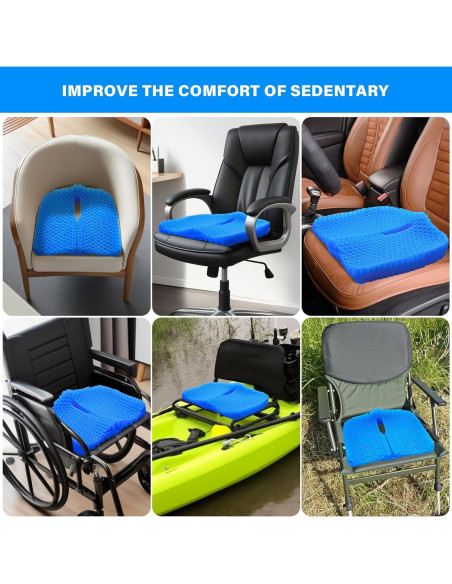 Cojín de Asiento de Gel Bilbear Grande 42x35 cm Azul