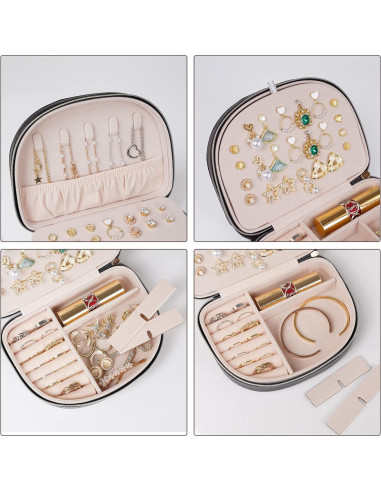 Caja de Joyería ProCase Mediana de Viaje en Cuero PU - Negro