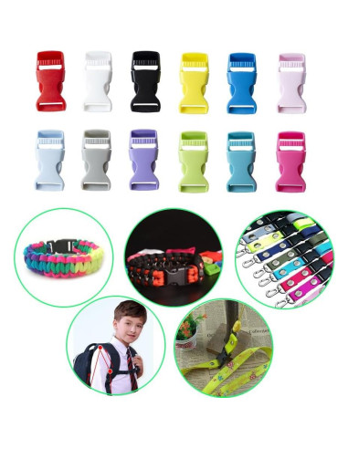 Hebilla de liberación lateral 5/8" POM para paracord - 24 piezas