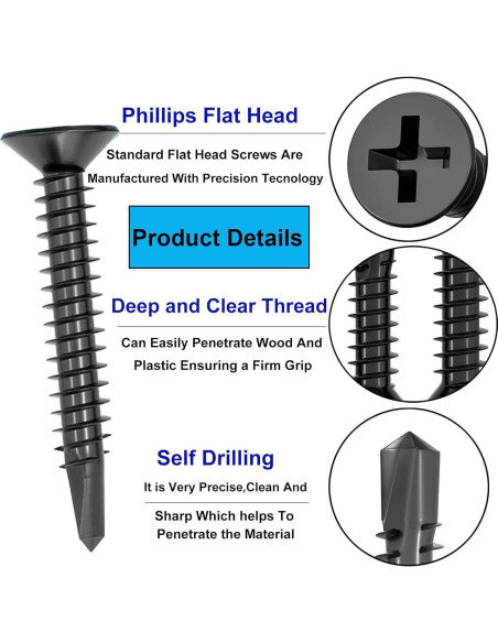 120 Tornillos Autoperforantes HanTof Acero Inoxidable 410 16mm