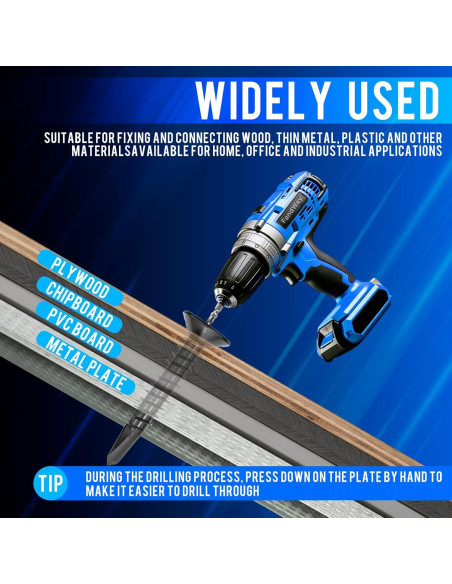 120 Tornillos Autoperforantes HanTof Acero Inoxidable 410 16mm