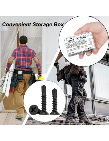 120 Tornillos Autoperforantes HanTof Acero Inoxidable 410 16mm