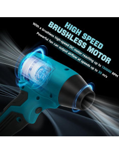 Soplador Turbo Inalámbrico IOHBThe 130000 RPM 18V 2