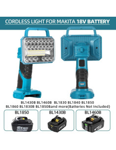 Luz de Trabajo LED 18W XideNauqsh para Batería Makita 18V 2