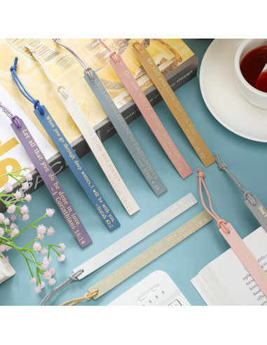 10 Marcadores de Cuero Skyygemm para Biblia - Pastel