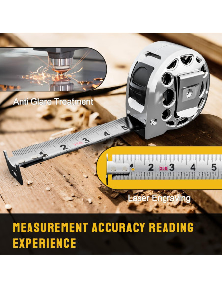 Cinta Métrica Retráctil STEELITE 7.5M Acero Inoxidable Plata