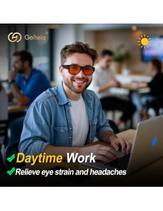 Gafas Goiteia Naranjas Bloqueo Luz Azul 100% - Unisex 2