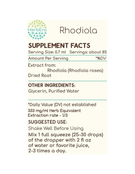 Extracto de Rhodiola B60 HerbEra 59.15 ml - Sin Alcohol